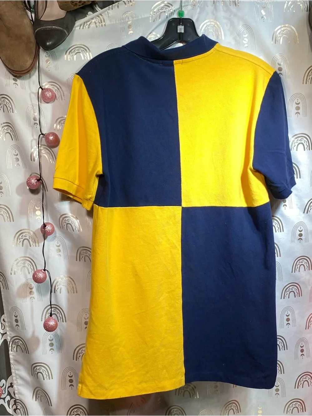Ralph Lauren Yellow and Navy Colorblock Polo Shirt